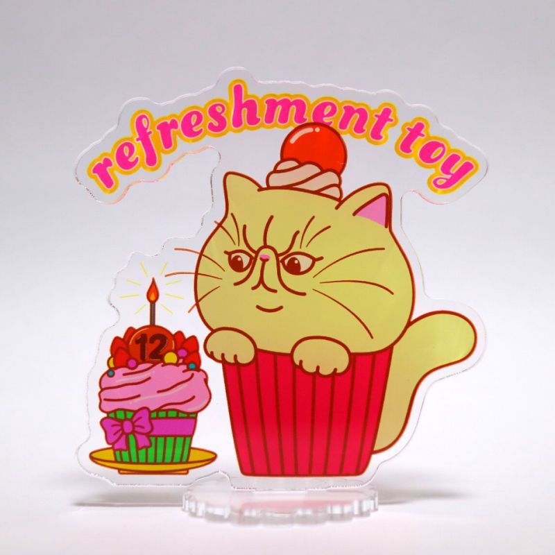 ★受注生産商品 / 12周年デザイン Exotic cat cupcake アクリルスタンド